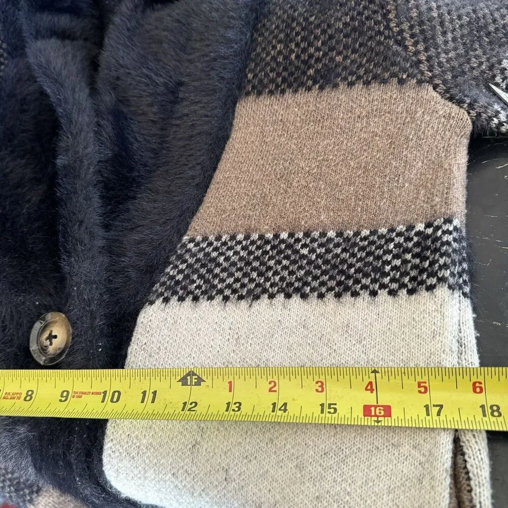 Anthropologie Current Air Cardigan Sweater Womens Size XS Brown Black Wool